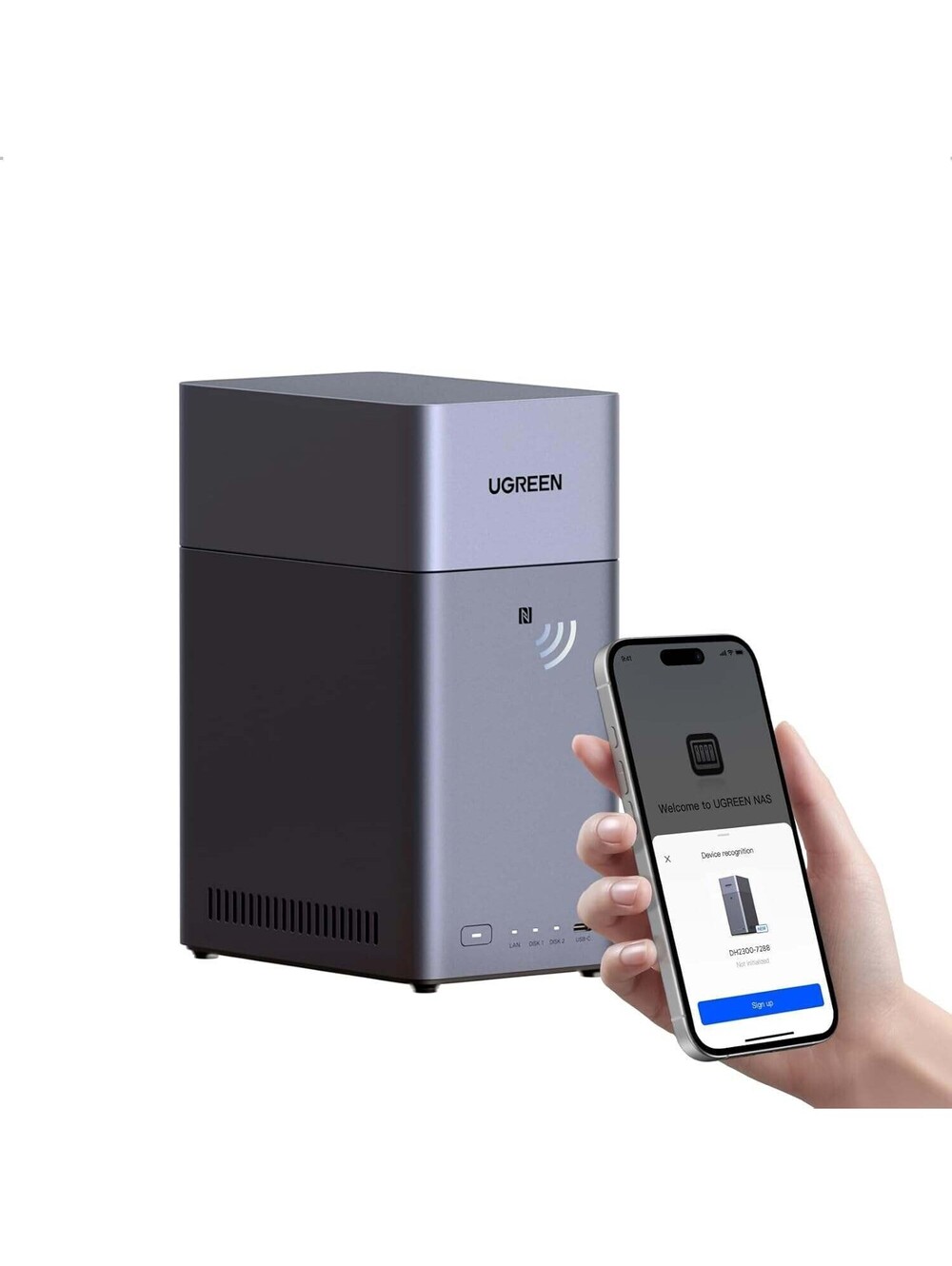 UGREEN NAS DH2300 2-Bay Desktop NAS Support Capacity up to 64TB Diskless